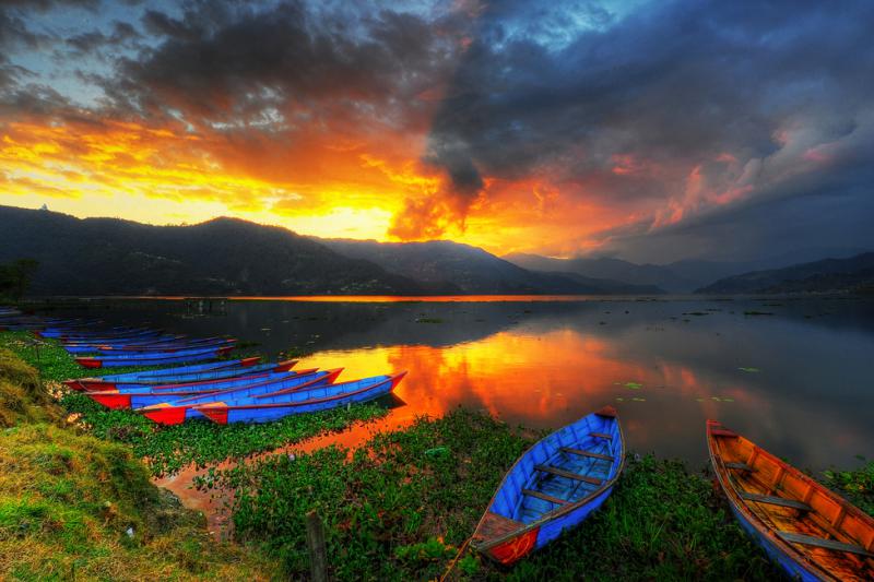 Phewa Lake Sunset - Pokhara, Nepal